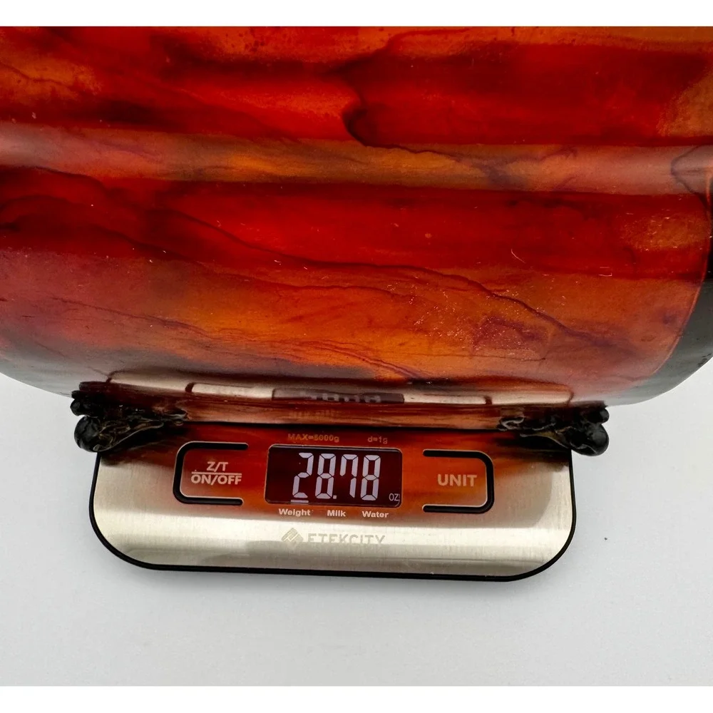 Vintage Faux Tortoiseshell Lucite Acrylic Tissue Box Cover Ornate Resin Feet
